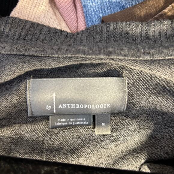 Anthropologie Rocio Surplice Top Gray Medium Draped V-Neck Blouse - Picture 6 of 6